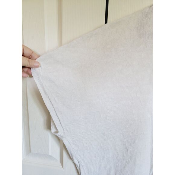 Eileen Fisher XL Short Sleeve Sweater Linen Dbl V-Neck Oversize Slouchy - Picture 3 of 8